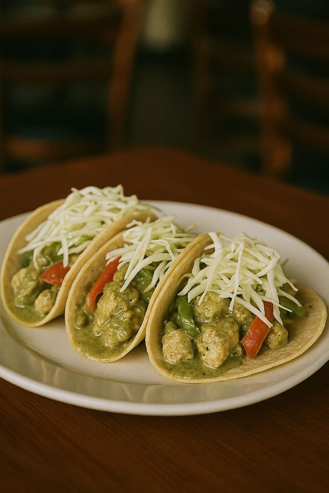 Thai Green Curry Tacos.